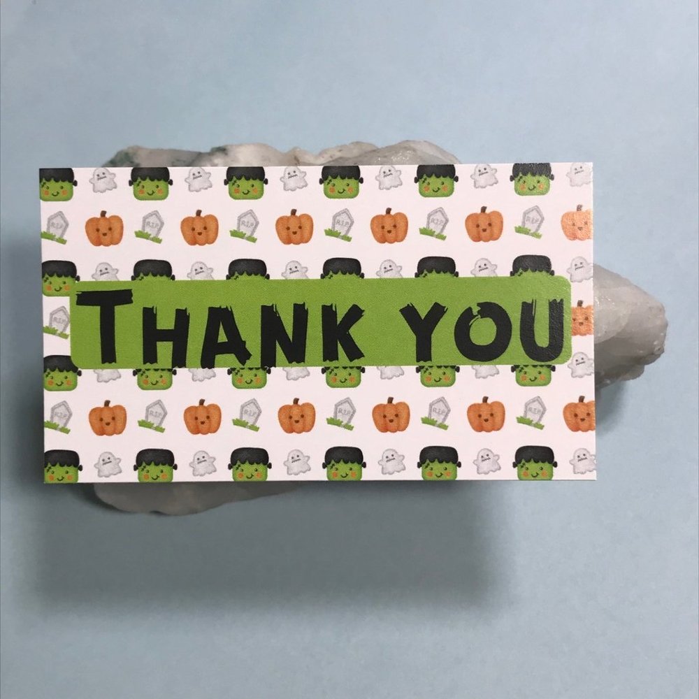 🎃 30 Halloween theme thank you cards 3 designs - Picture 7 of 8